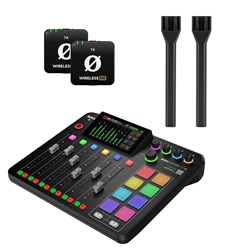 Rode RodeCaster Pro II Pack w/ 2 x Wireless ME TX & 2 x Interview GO Microphones