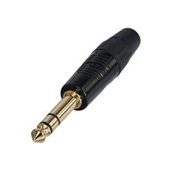 Neutrik RP3C-B REAN 6.35mm TRS Cable Plug Black/Gold