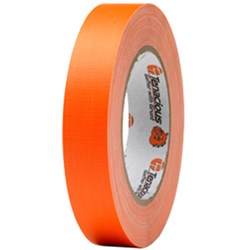 Tenacious Tapes FL166 Fluro Cloth Matt Tape (Orange) 25 Metre x 24mm Roll