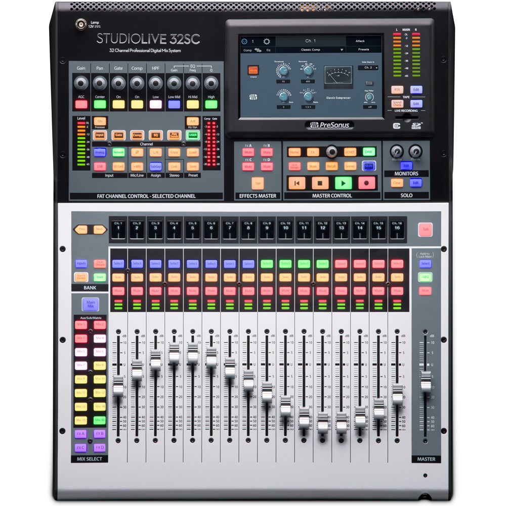 PreSonus StudioLive 32SC 32-Ch Digital Mixer  USB Audio Interface w/  Motorised Faders Digital Mixers Store DJ