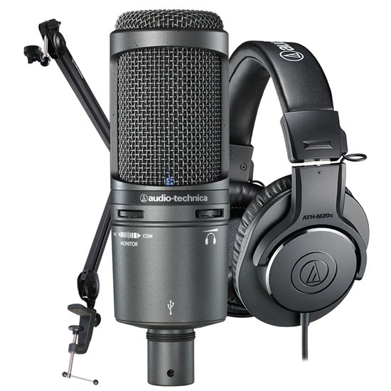 Audio-Technica AT2020USB+ Cardioid Condenser USB Microphone, With Built-In  Headphone Jack & Volume Control, Perfect for Content Creators (Black)
