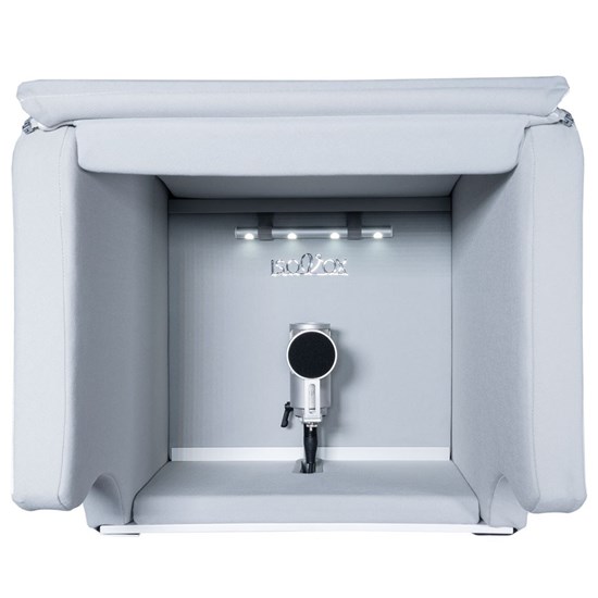 IsoVox 2 Portable Vocal Booth (White) & Gravity SSPWBSET1W Round Base Stand 35mm (White)