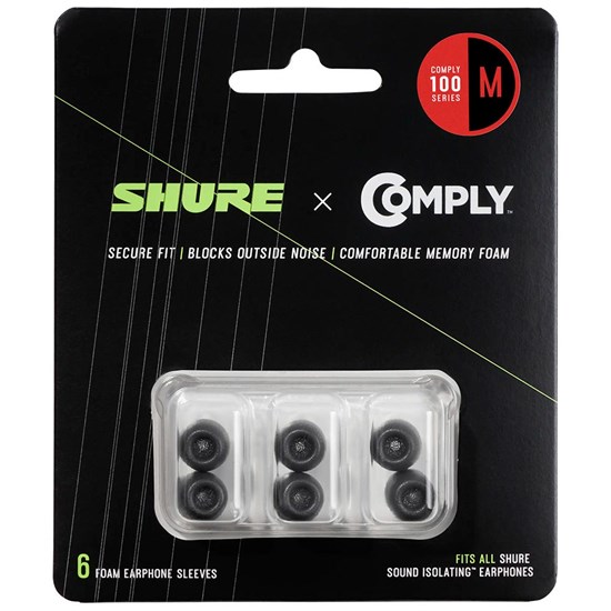 Shure EACYF1-6M Medium Comply Series Black Foam Sleeves (3 Pair)