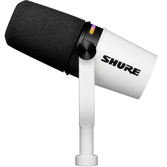 Shure Motiv MV7+ USB / XLR Dynamic Podcasting Microphone w/ LED Touch Panel (White)