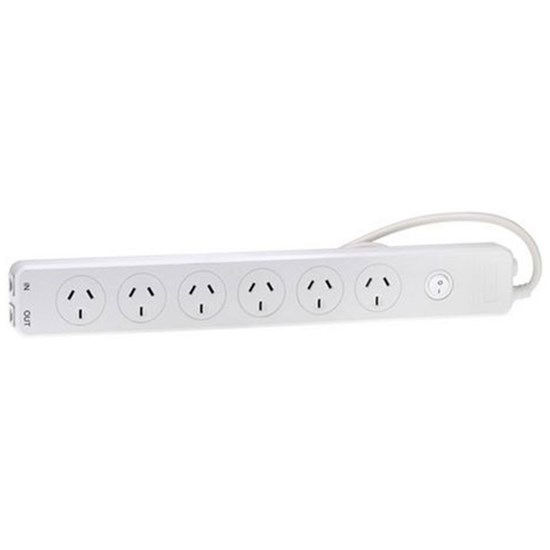 WES Components Jackson 6 Outlet Powerboard w/ RJ12 Protection